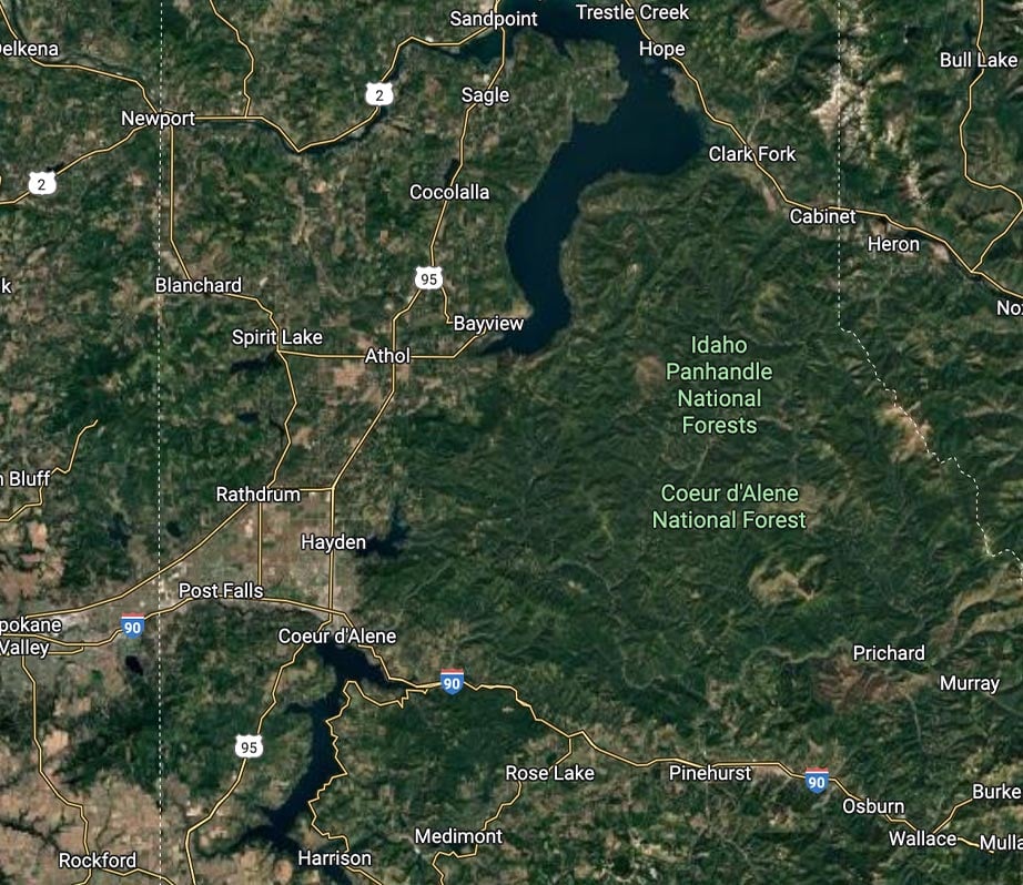 Frey Dock And Barge Idaho Dock Building map of north idaho showing the lakes