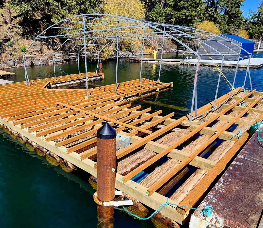dock in the early stages of being completed